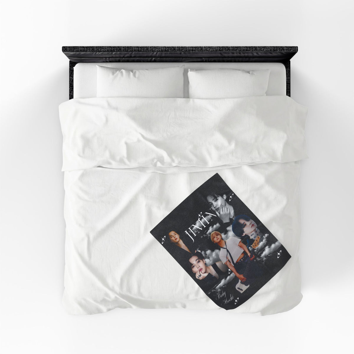 Velveteen Plush Blanket — Jimin Photo Collage Fleece Throw