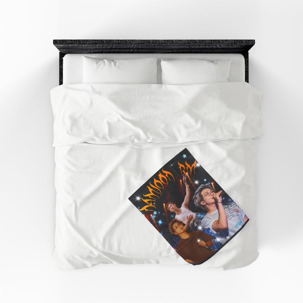 RM Concert Velveteen Plush Blanket β Fan Photo Collage Design
