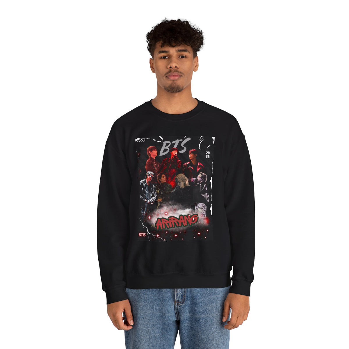 K-Pop Graphic Crewneck Sweatshirt — BTS Aesthetic Fan Design