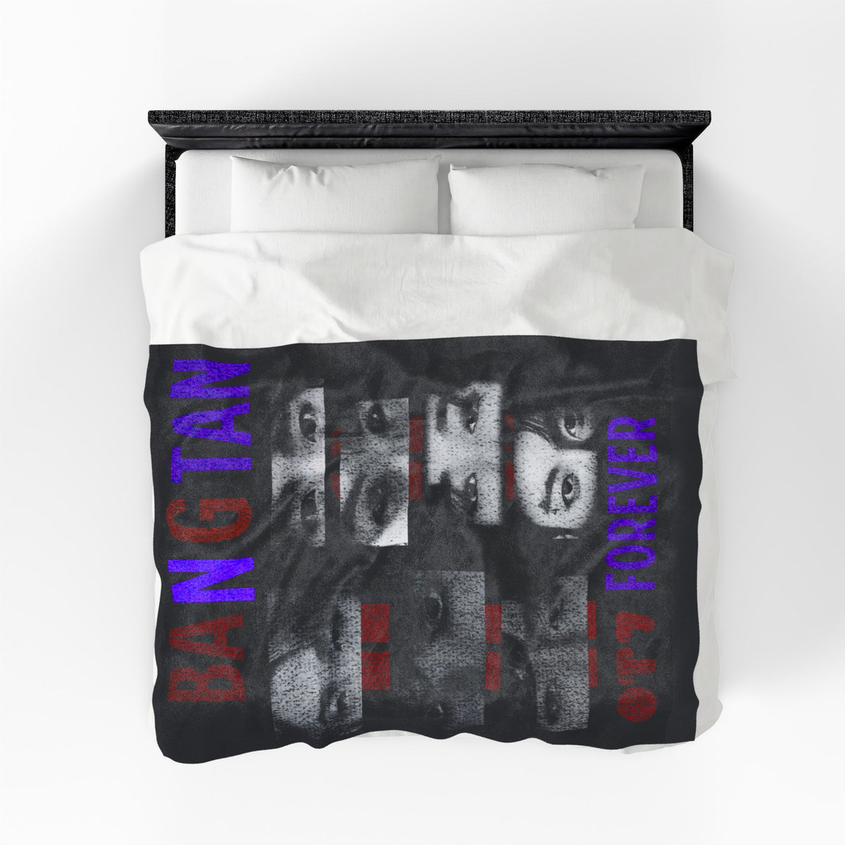 Bangtan Forever Velveteen Plush Blanket — BTS Eyes Collage Throw