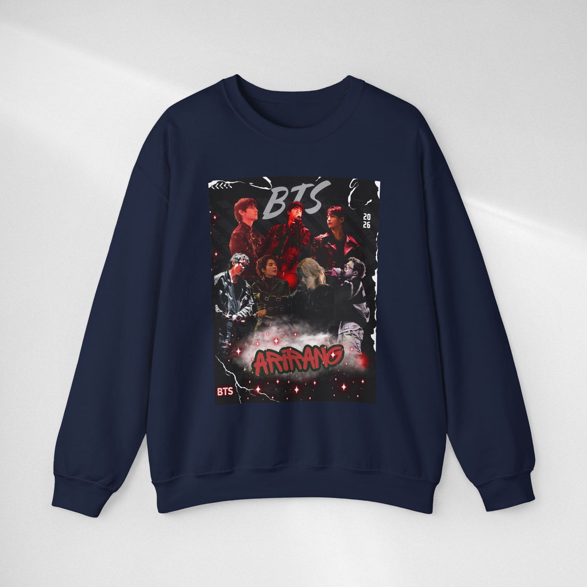 K-Pop Graphic Crewneck Sweatshirt — BTS Aesthetic Fan Design