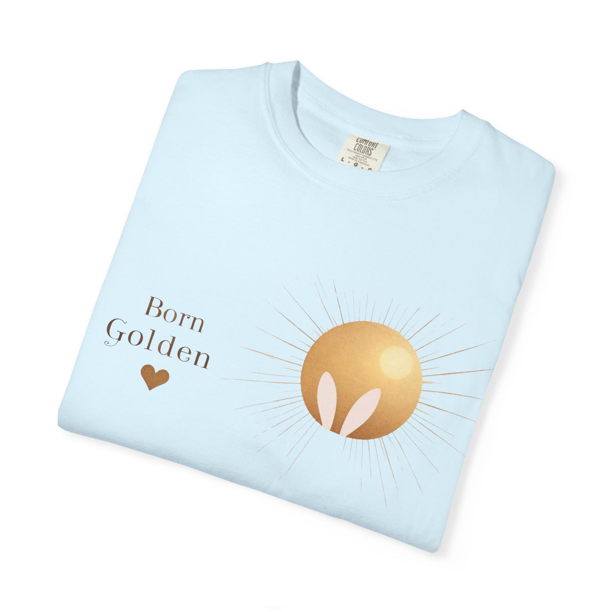 JK Born Golden Tee — Minimal Sun Badge Graphic T-Shirt
