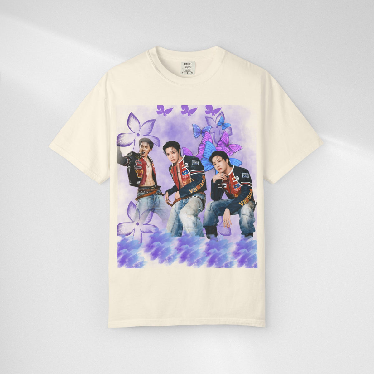 JHOPE Graphic T-Shirt — Purple Floral Portrait Tee