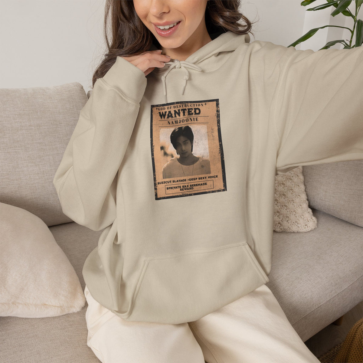 Wanted Namjoon Poster Hoodie — Vintage Photograph Graphic Sweatshirt