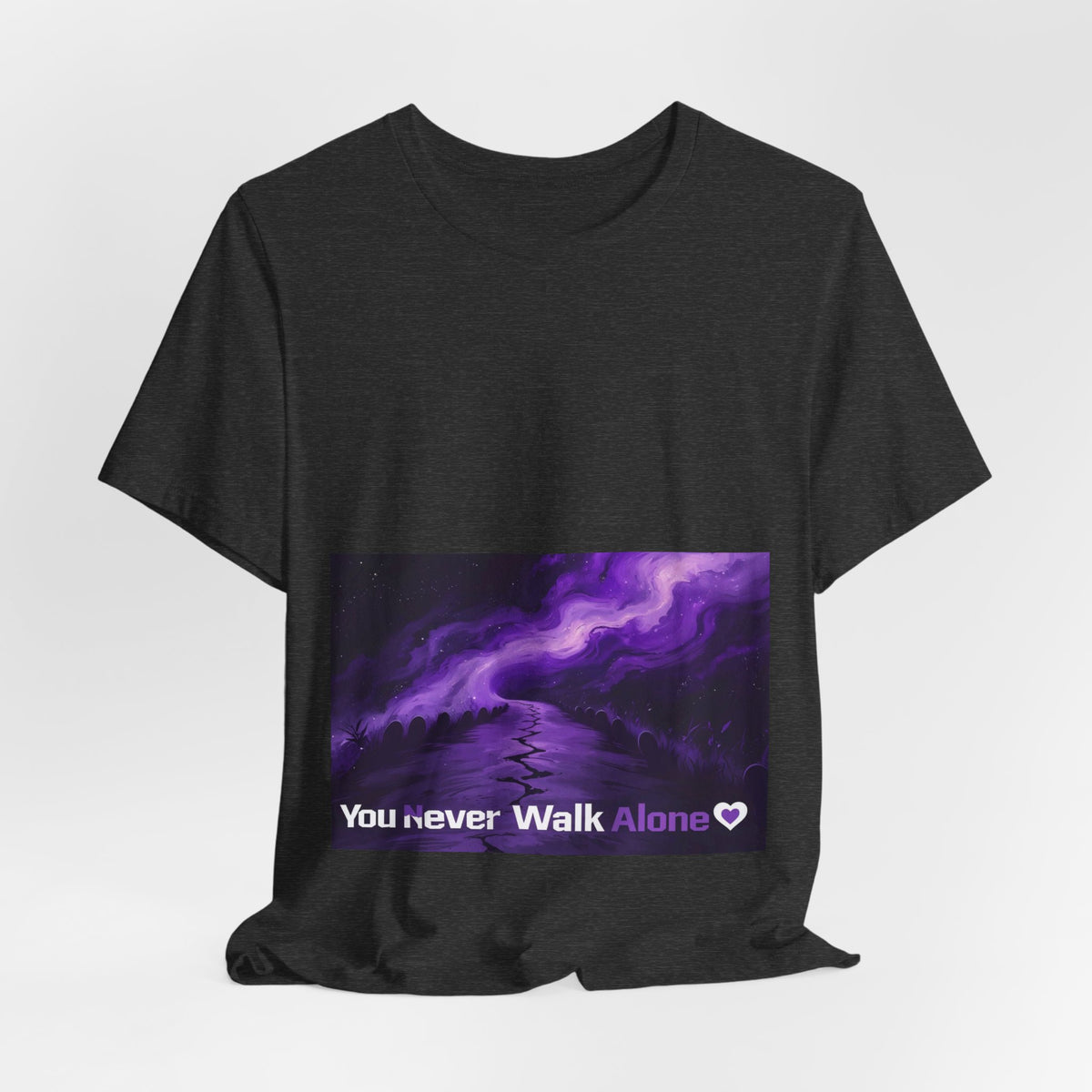 You Never Walk Alone Tee — Purple Nebula Graphic T-Shirt