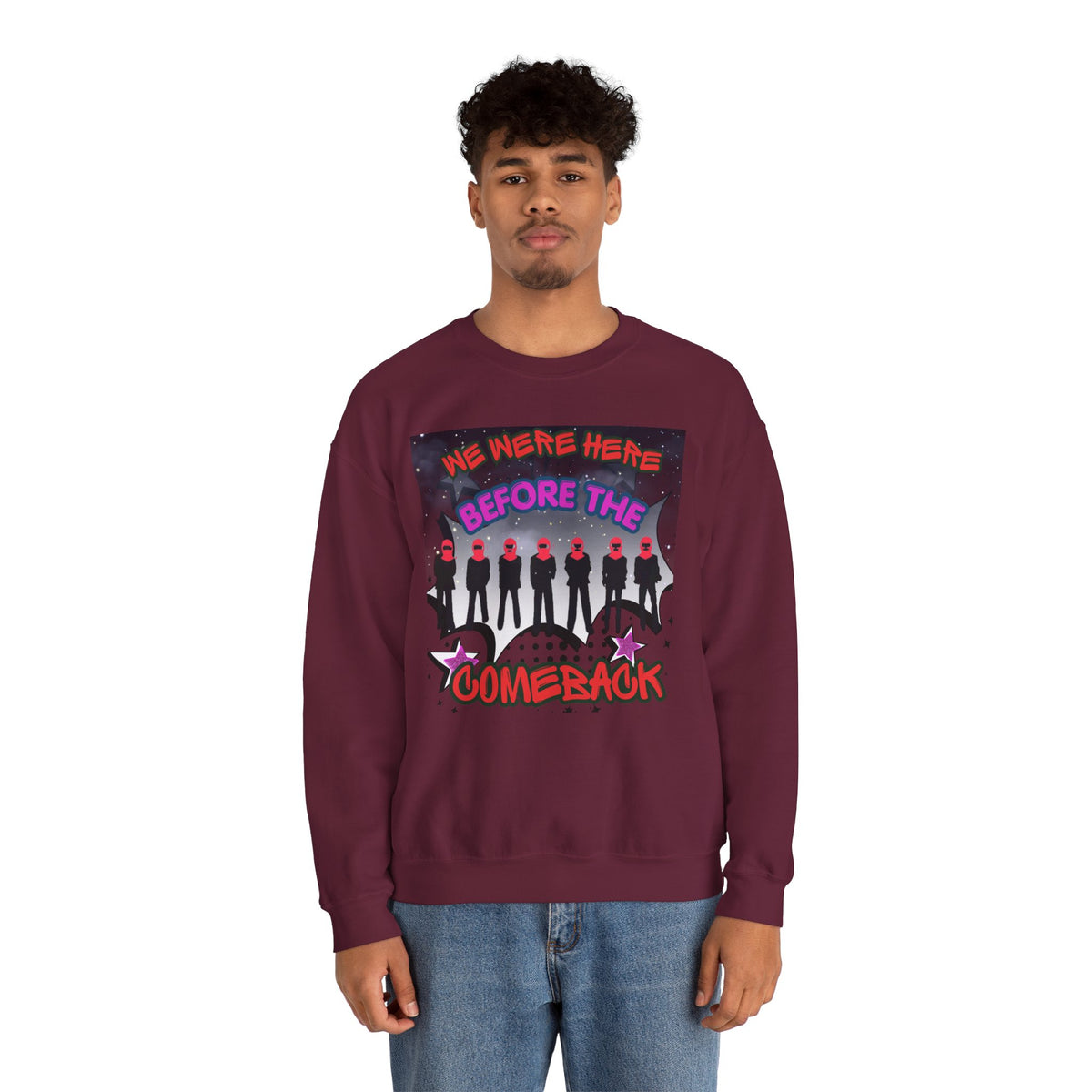 Crewneck Sweatshirt — BTS  the Comeback” Retro Pop Graphic