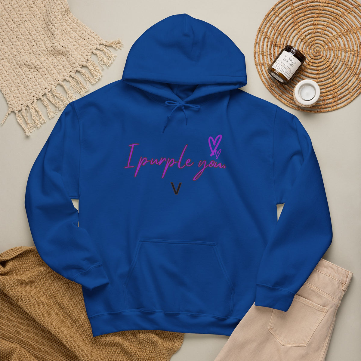 I Purple You Hoodie — K-Pop BTS Inspired Heart Script Sweatshirt