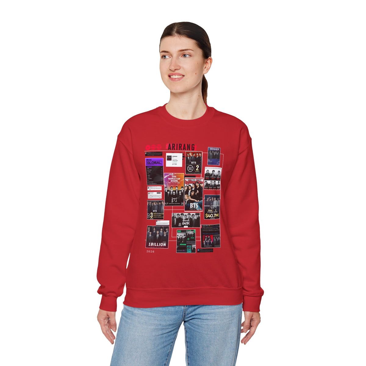 BTS Collage Graphic Crewneck Sweatshirt — Music Poster Design