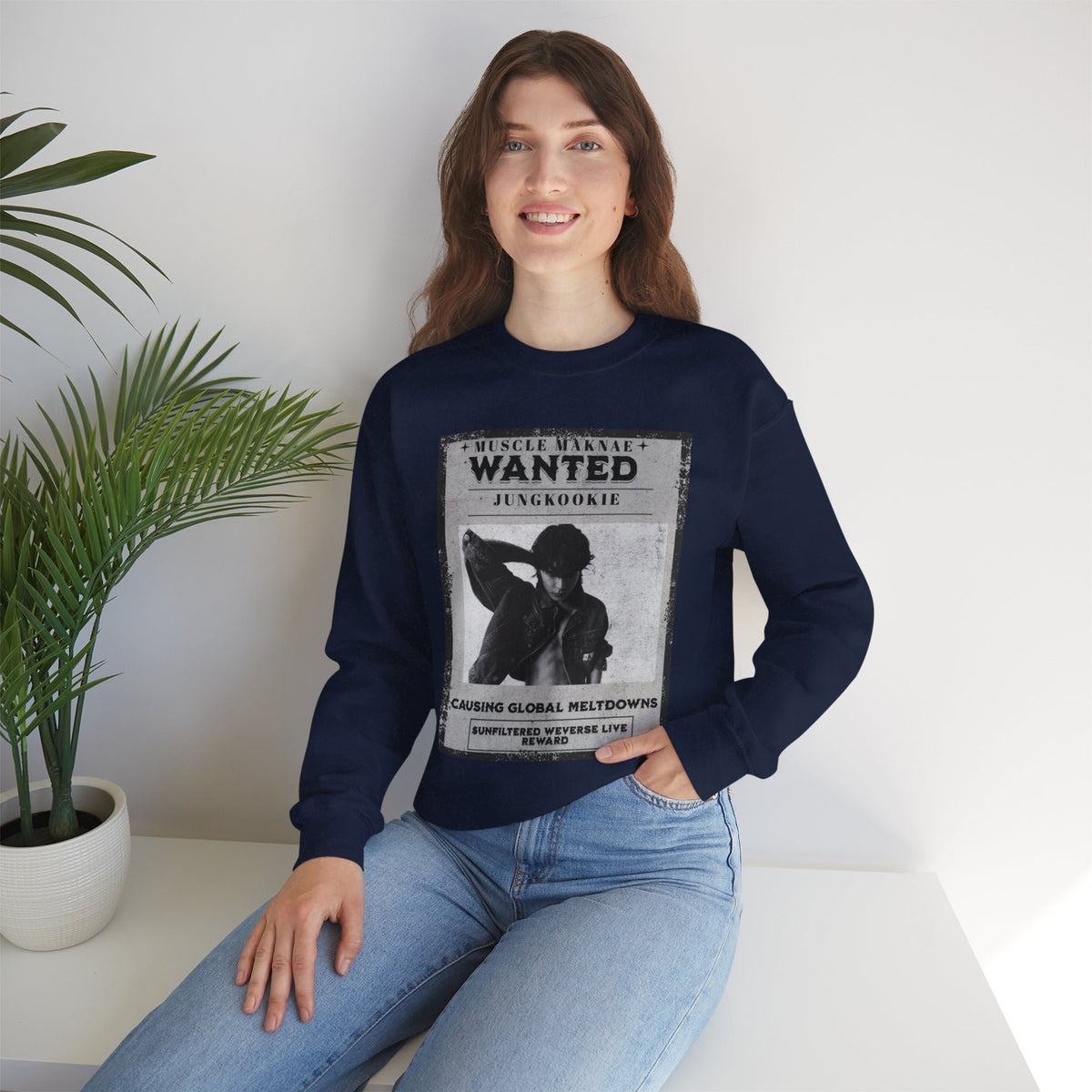 Wanted Poster Crewneck Sweatshirt — Vintage 'Wanted' Graphic Pullover