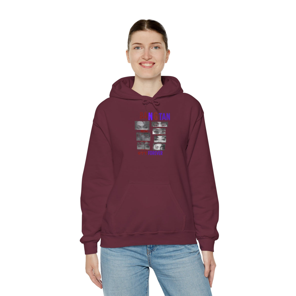 Bangtan Photocollage Hoodie — BTS Eyes Forever Fan Sweatshirt