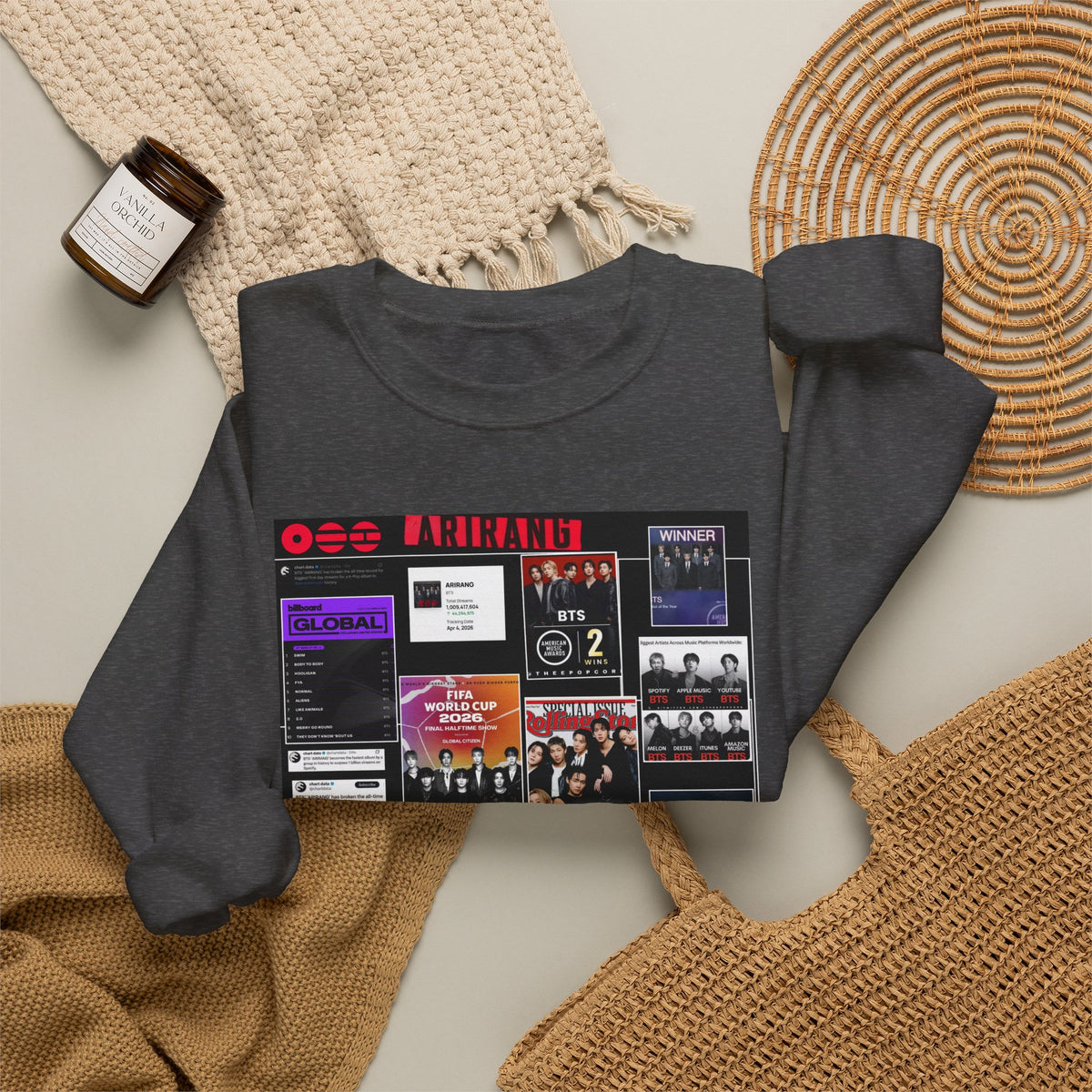 Collage Graphic Sweatshirt — BTS Moments Photo Montage Crewneck