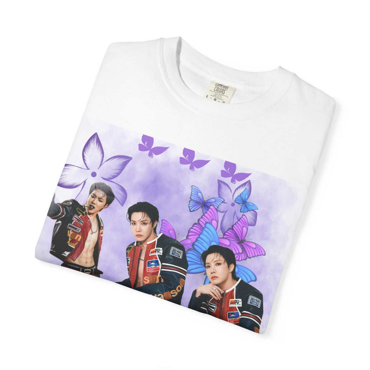 JHOPE Graphic T-Shirt — Purple Floral Portrait Tee