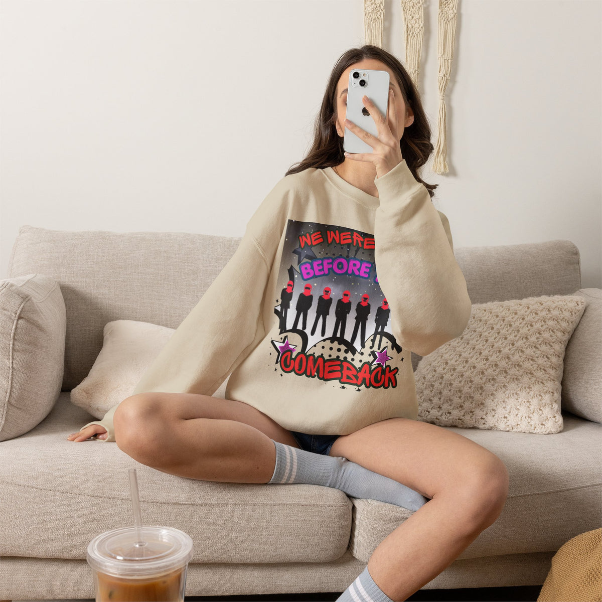 Crewneck Sweatshirt — BTS  the Comeback” Retro Pop Graphic
