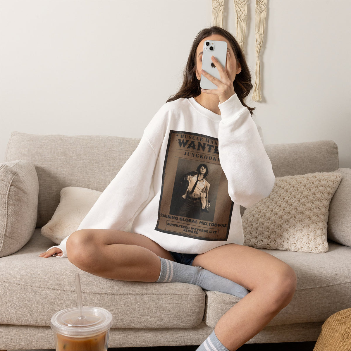 Wanted “Jungkook” Poster Crewneck Sweatshirt