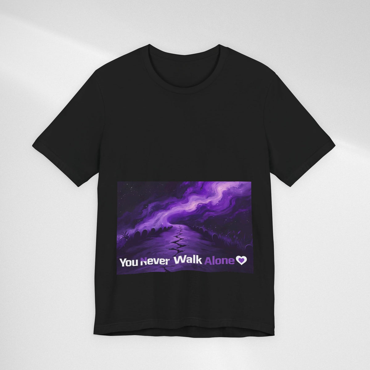 You Never Walk Alone Tee — Purple Nebula Graphic T-Shirt