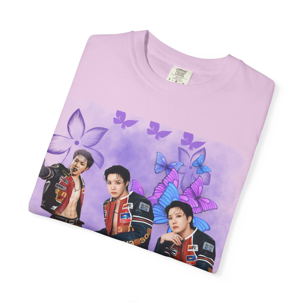 JHOPE Graphic T-Shirt — Purple Floral Portrait Tee