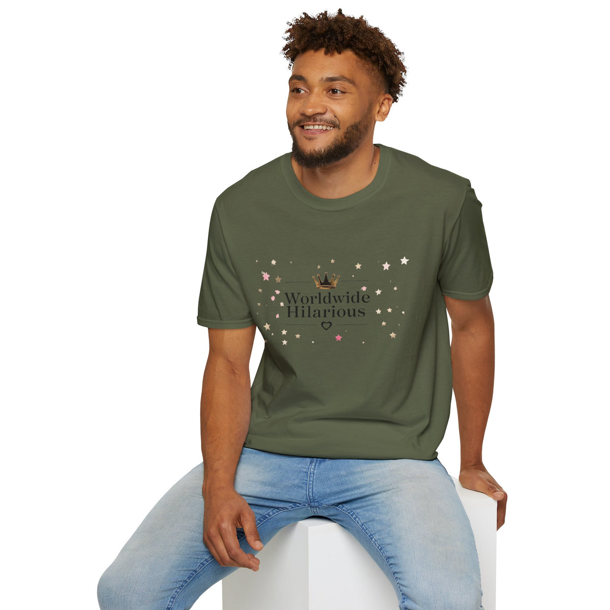 Worldwide Hilarious T-Shirt — Cute Crown & Star Graphic