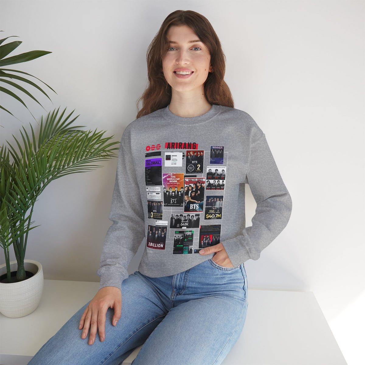 BTS Collage Graphic Crewneck Sweatshirt — Music Poster Design