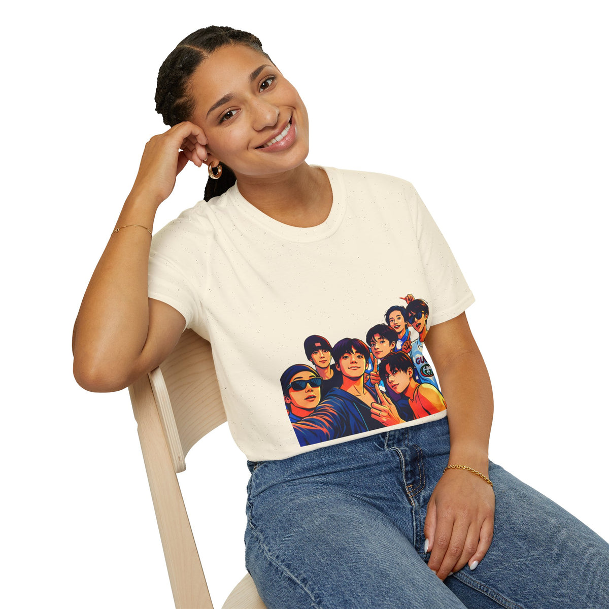 BTS K-Pop Group Photo T-Shirt — Colorful Band Portrait Tee