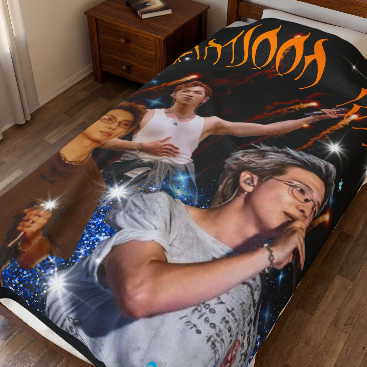 RM Concert Velveteen Plush Blanket — Fan Photo Collage Design