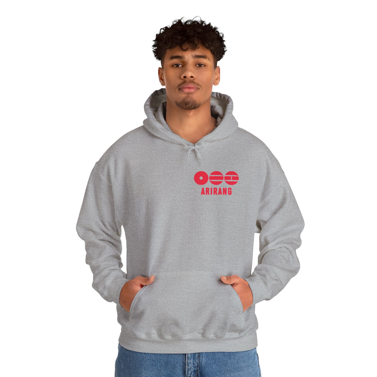 Arirang Logo Hoodie — Minimal BTS Inspired White Pullover
