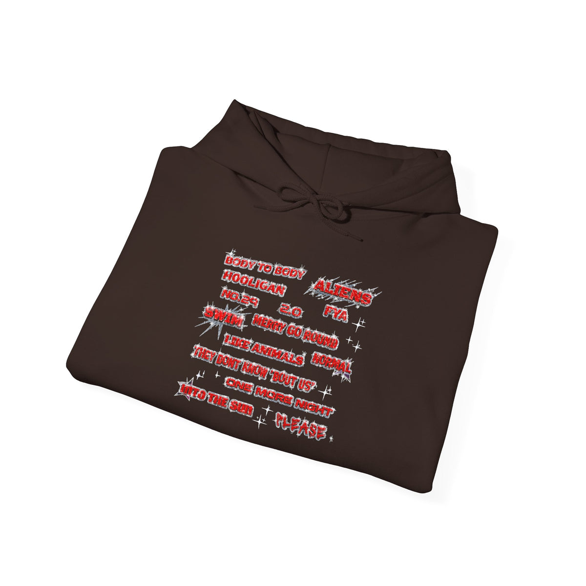 BTS Text Graphic Hoodie —  Red Script Sweatshirt