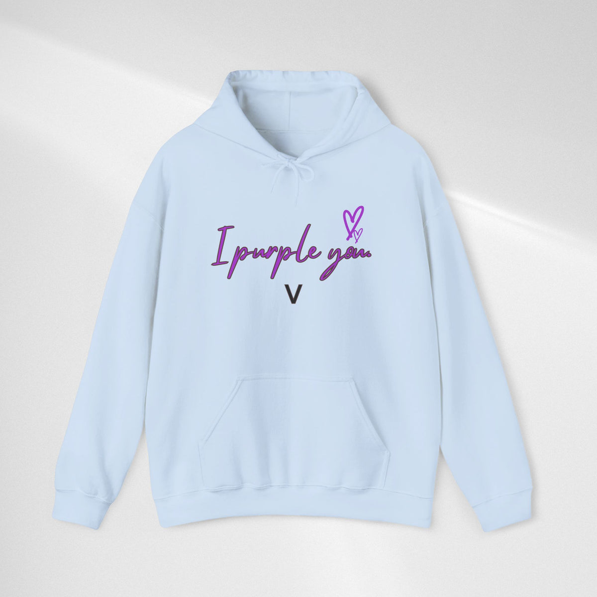 I Purple You Hoodie — K-Pop BTS Inspired Heart Script Sweatshirt