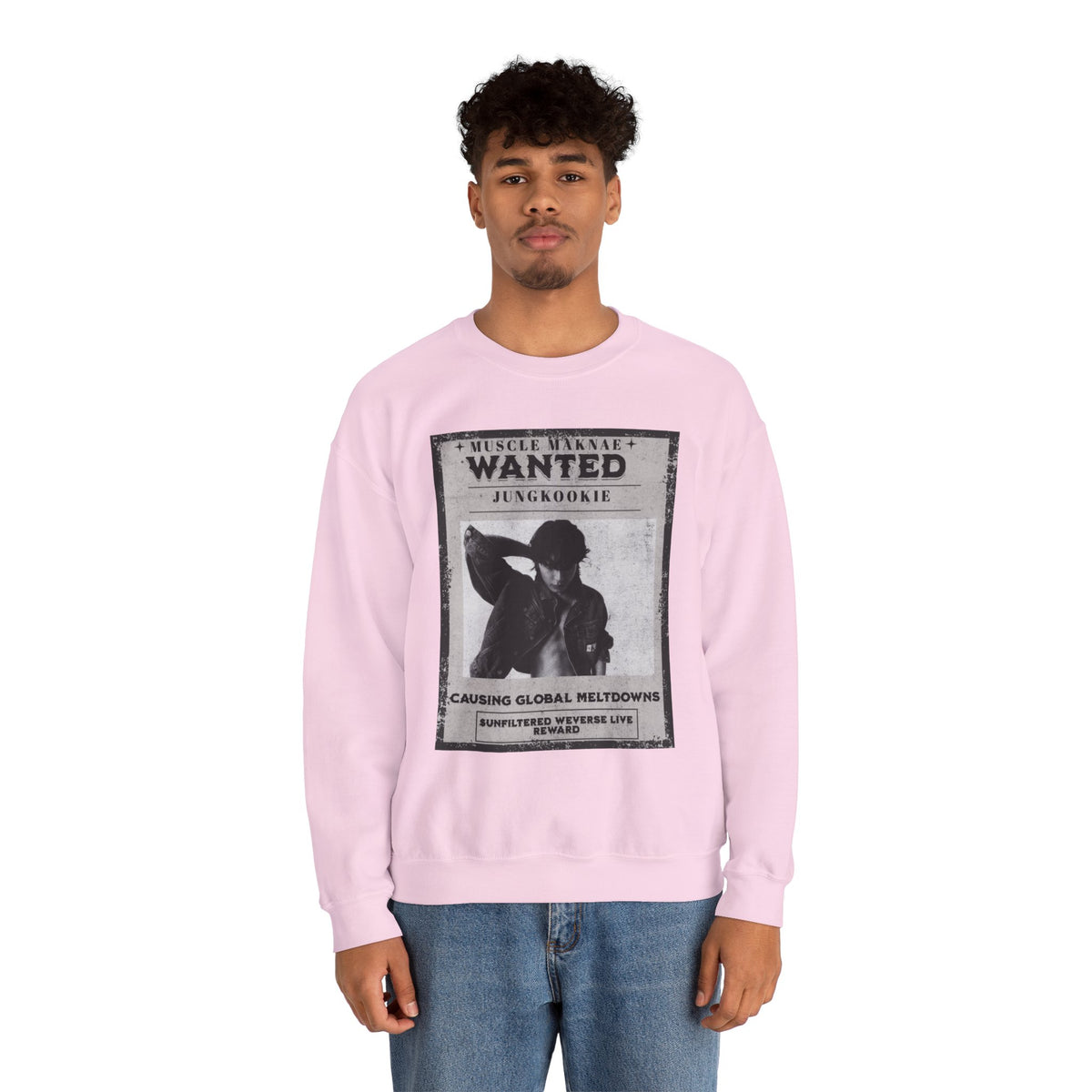 Wanted Poster Crewneck Sweatshirt — Vintage 'Wanted' Graphic Pullover