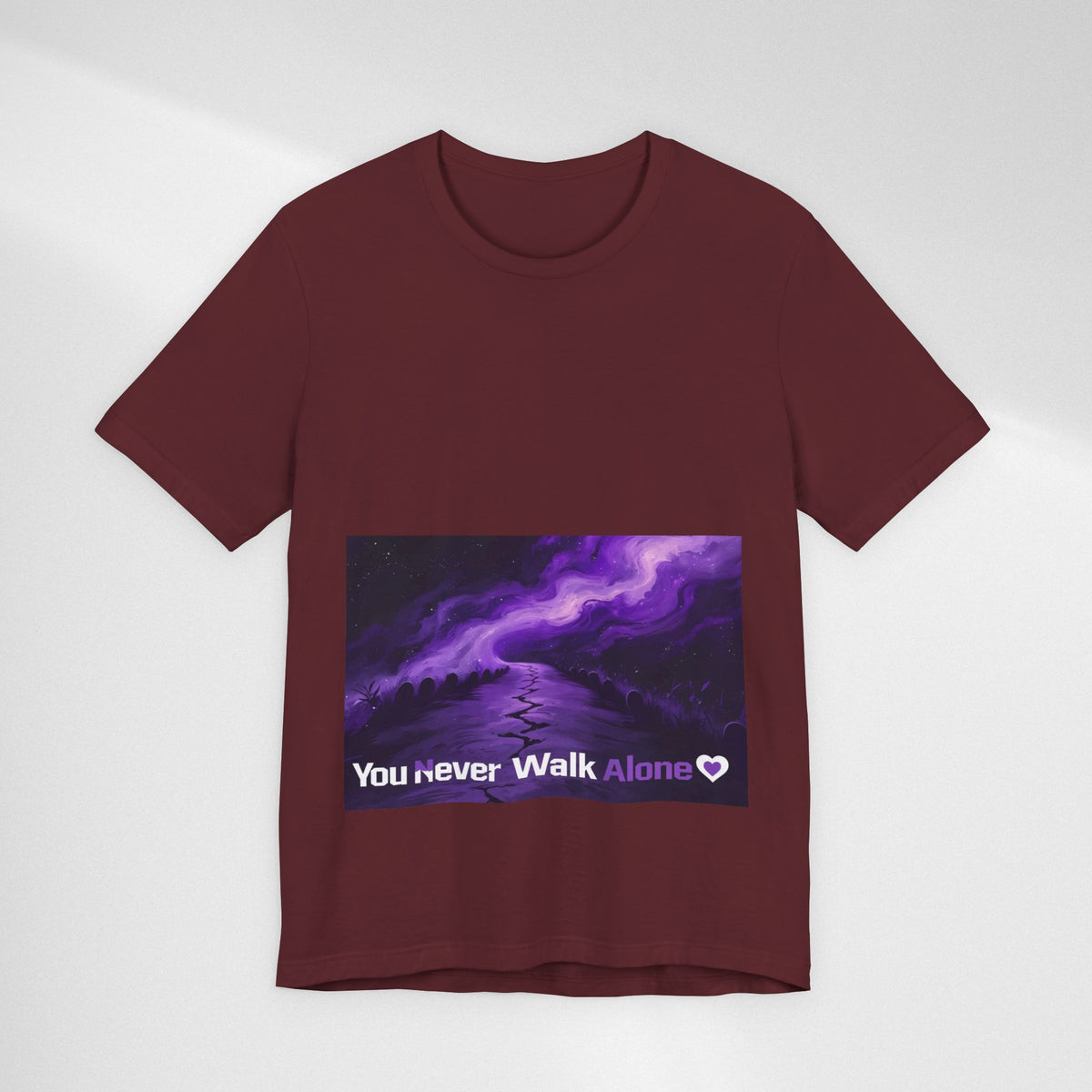 You Never Walk Alone Tee — Purple Nebula Graphic T-Shirt