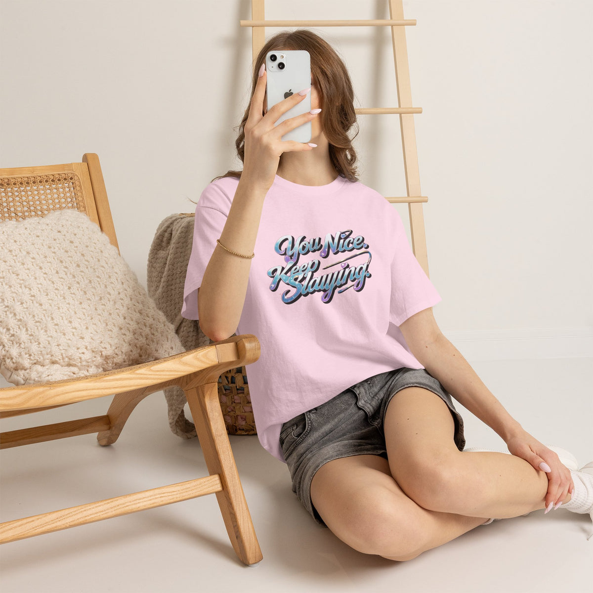 You Nice Keep Slaying T-Shirt — Retro Script Motivational Tee