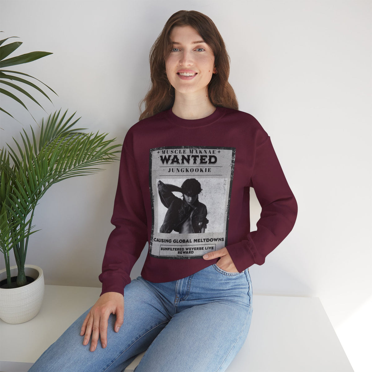 Wanted Poster Crewneck Sweatshirt — Vintage 'Wanted' Graphic Pullover