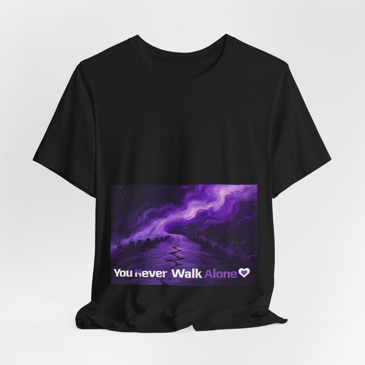 You Never Walk Alone Tee — Purple Nebula Graphic T-Shirt