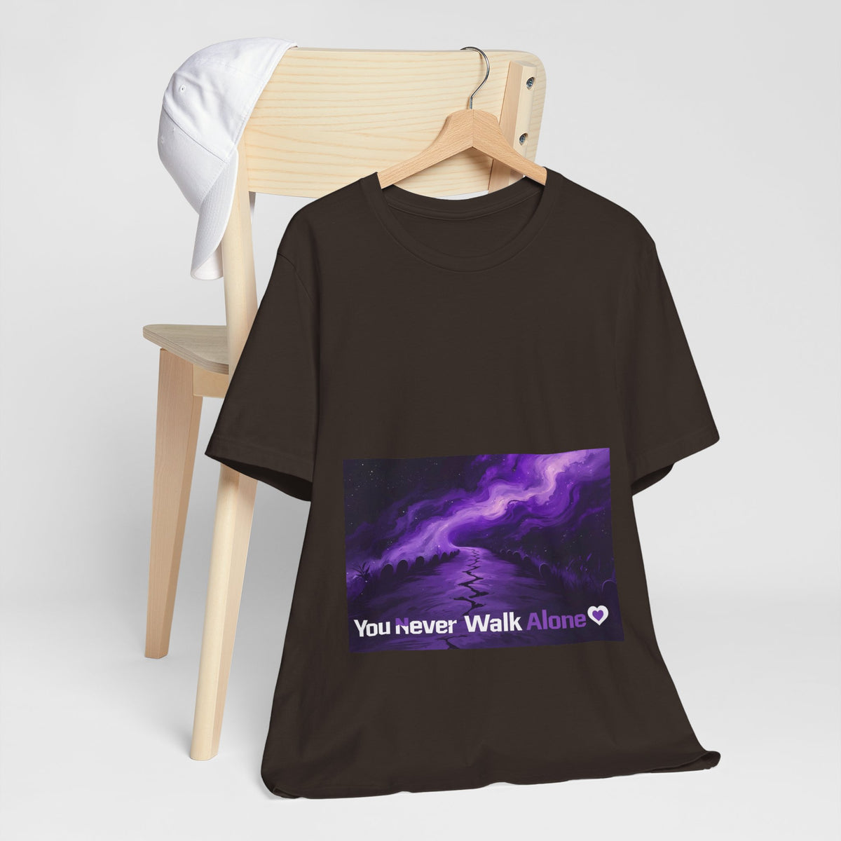 You Never Walk Alone Tee — Purple Nebula Graphic T-Shirt