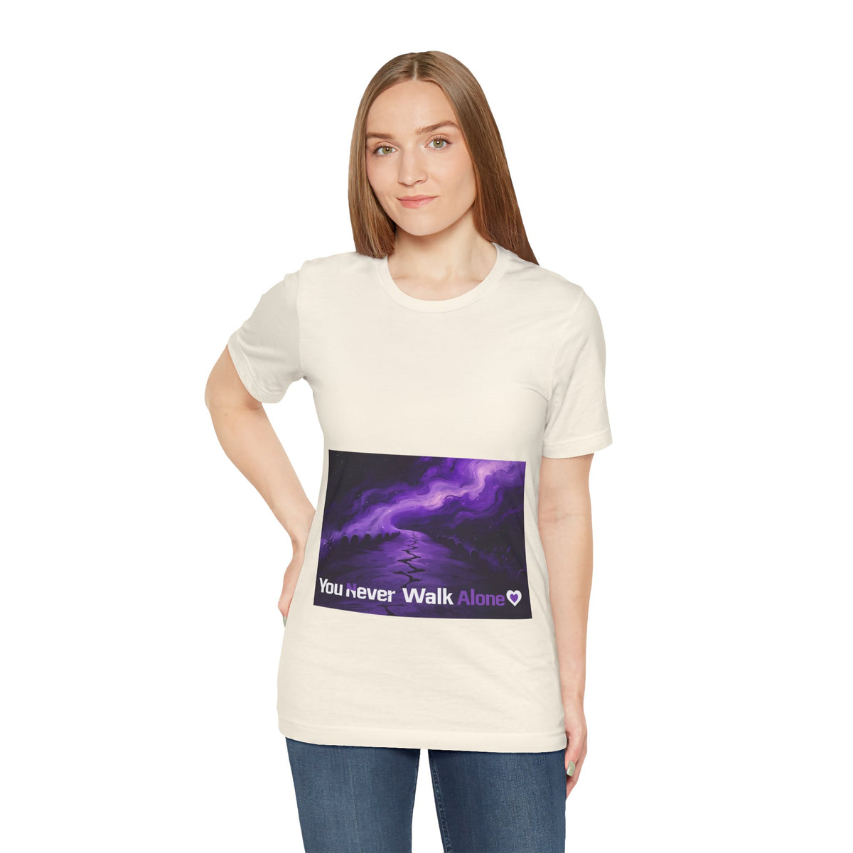 You Never Walk Alone Tee — Purple Nebula Graphic T-Shirt