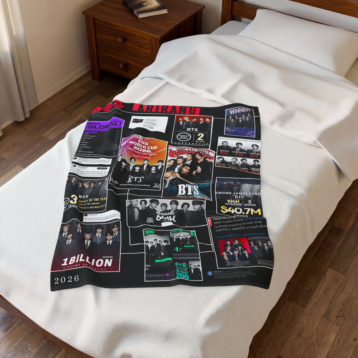 Plush Blanket — BTS Collage Velveteen Throw