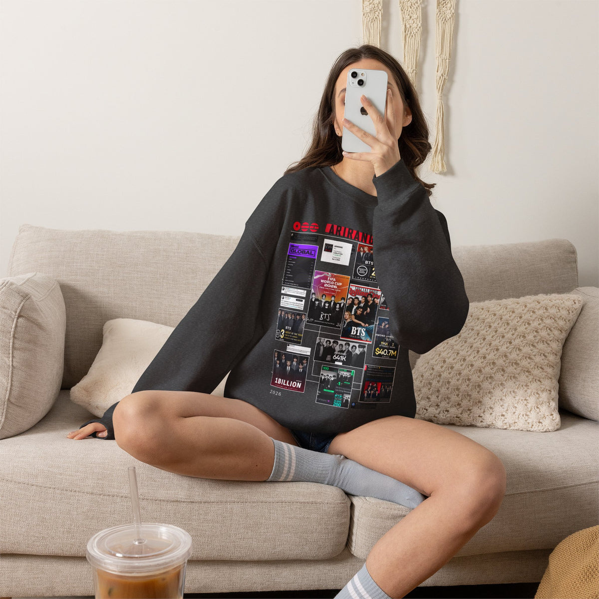 BTS Collage Graphic Crewneck Sweatshirt — Music Poster Design