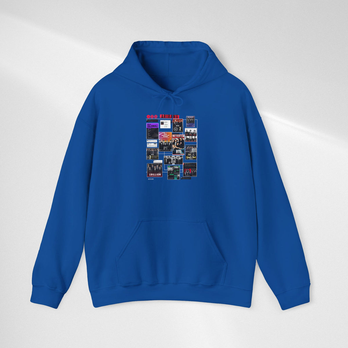 BTS Collage Hoodie — Retro Music Posters Graphic Sweatshirt