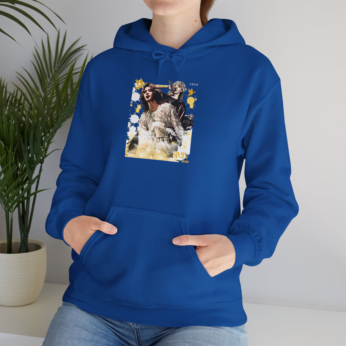 Jimin 95 Hoodie — K-Pop Fan Pullover with Photo Collage Front & Graphic Back