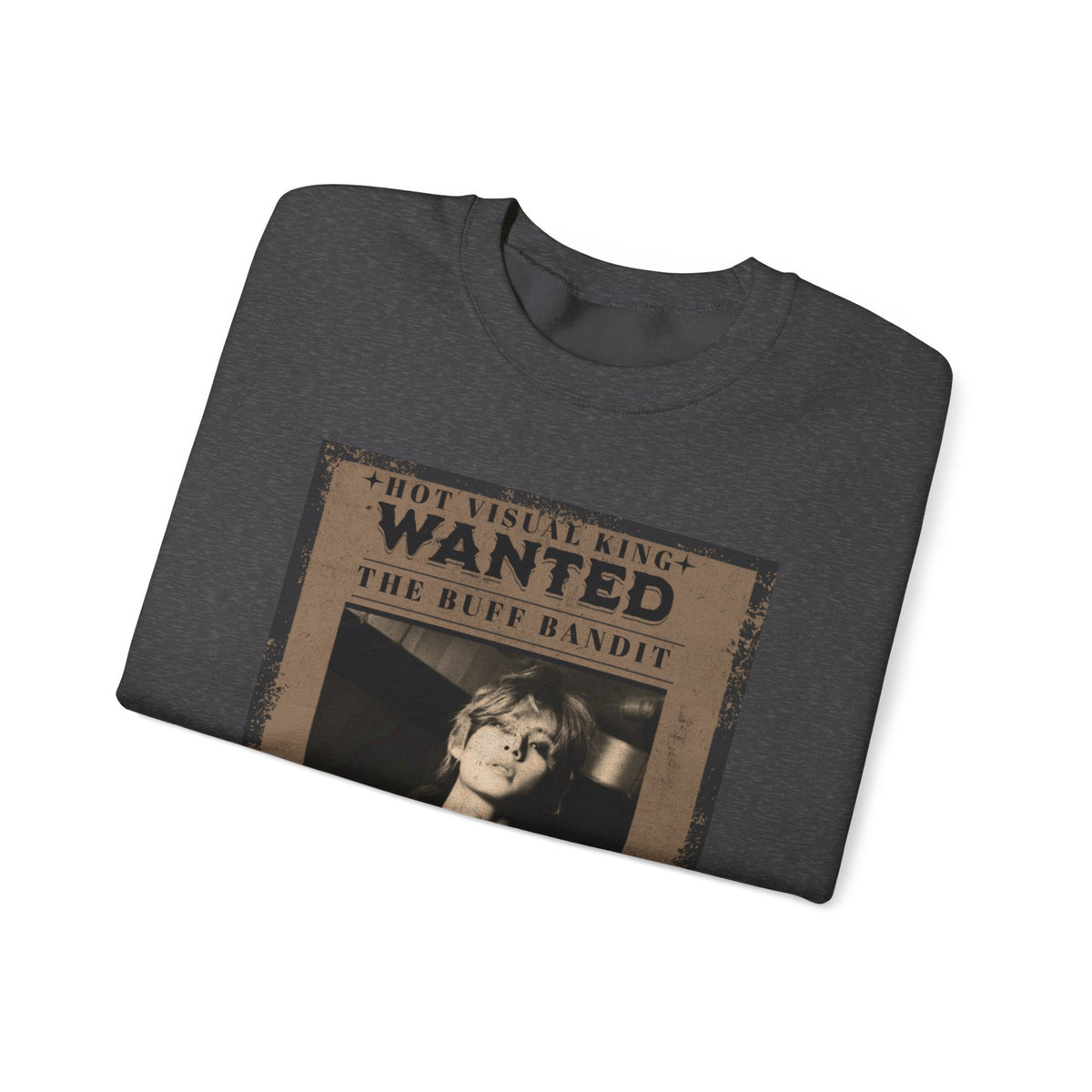 Wanted Poster Crewneck Sweatshirt — Vintage 'Buff Bandit' Graphic