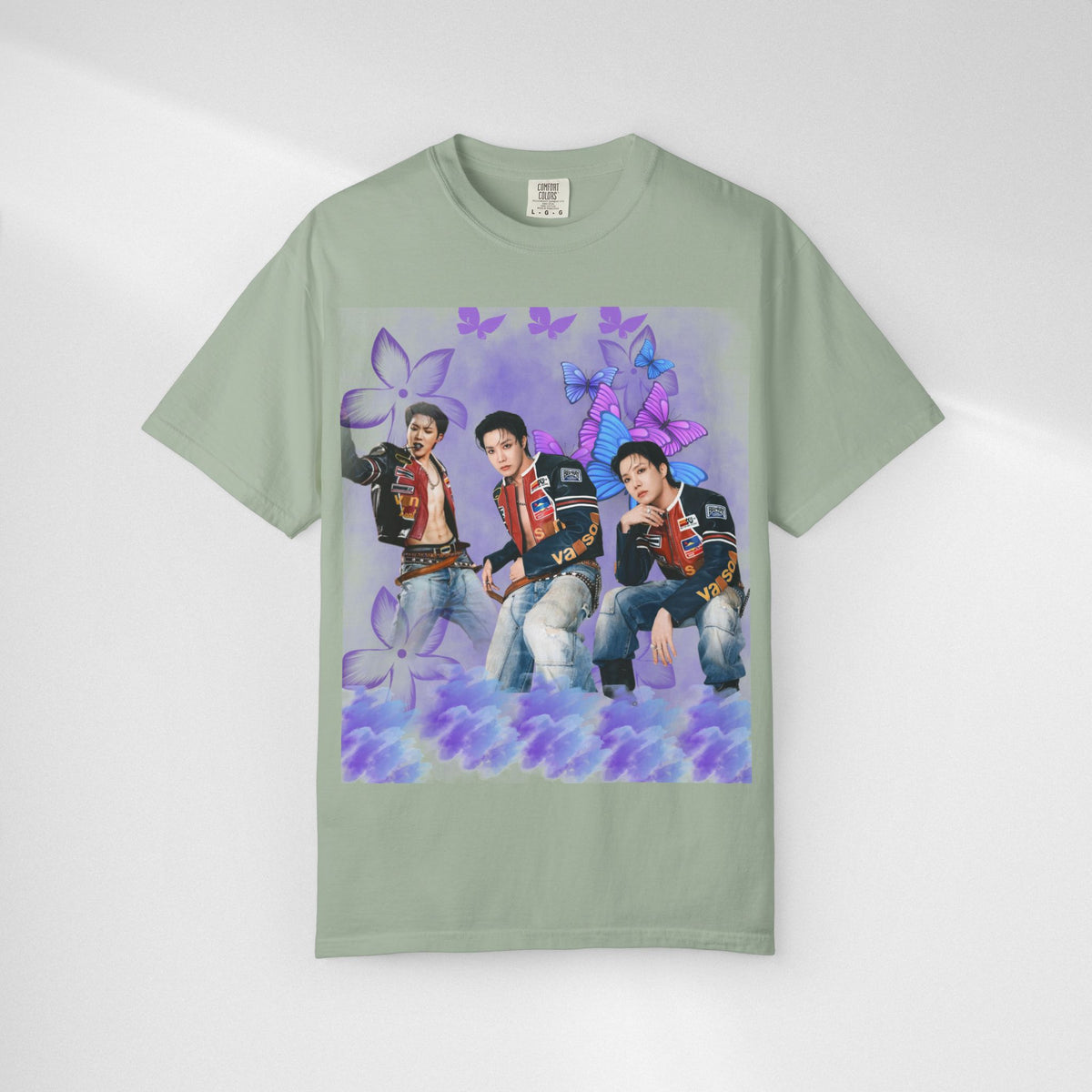 JHOPE Graphic T-Shirt — Purple Floral Portrait Tee