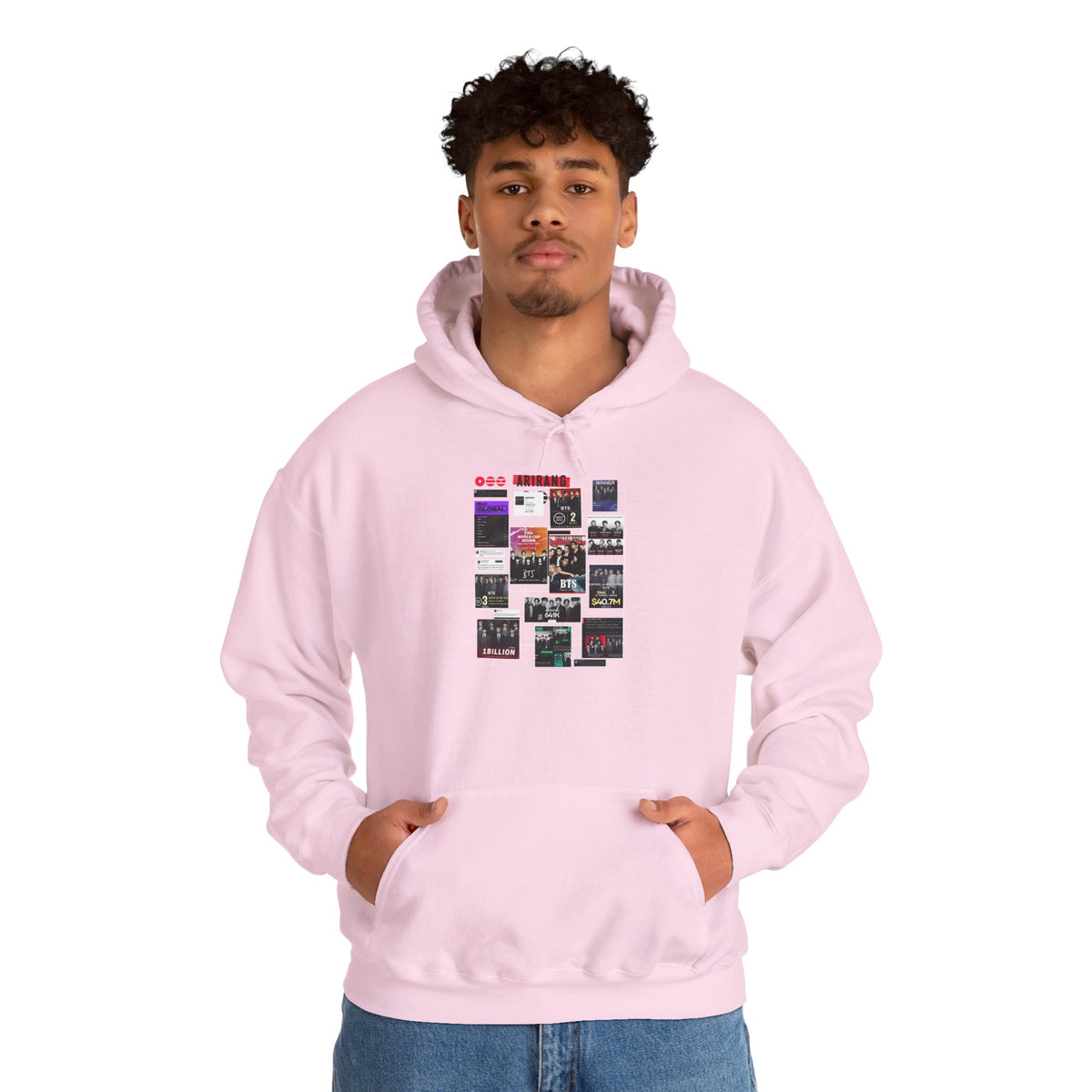 BTS Collage Hoodie — Retro Music Posters Graphic Sweatshirt