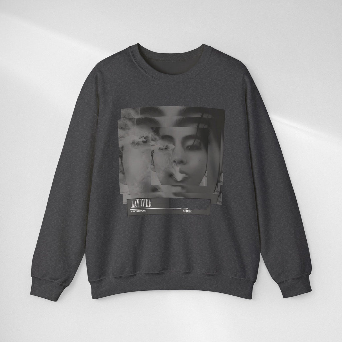 Graphic Crewneck Sweatshirt – Moody Collage Face Design