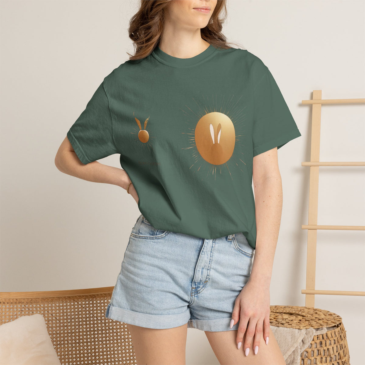 JK Gold Bunny Minimalist T-Shirt