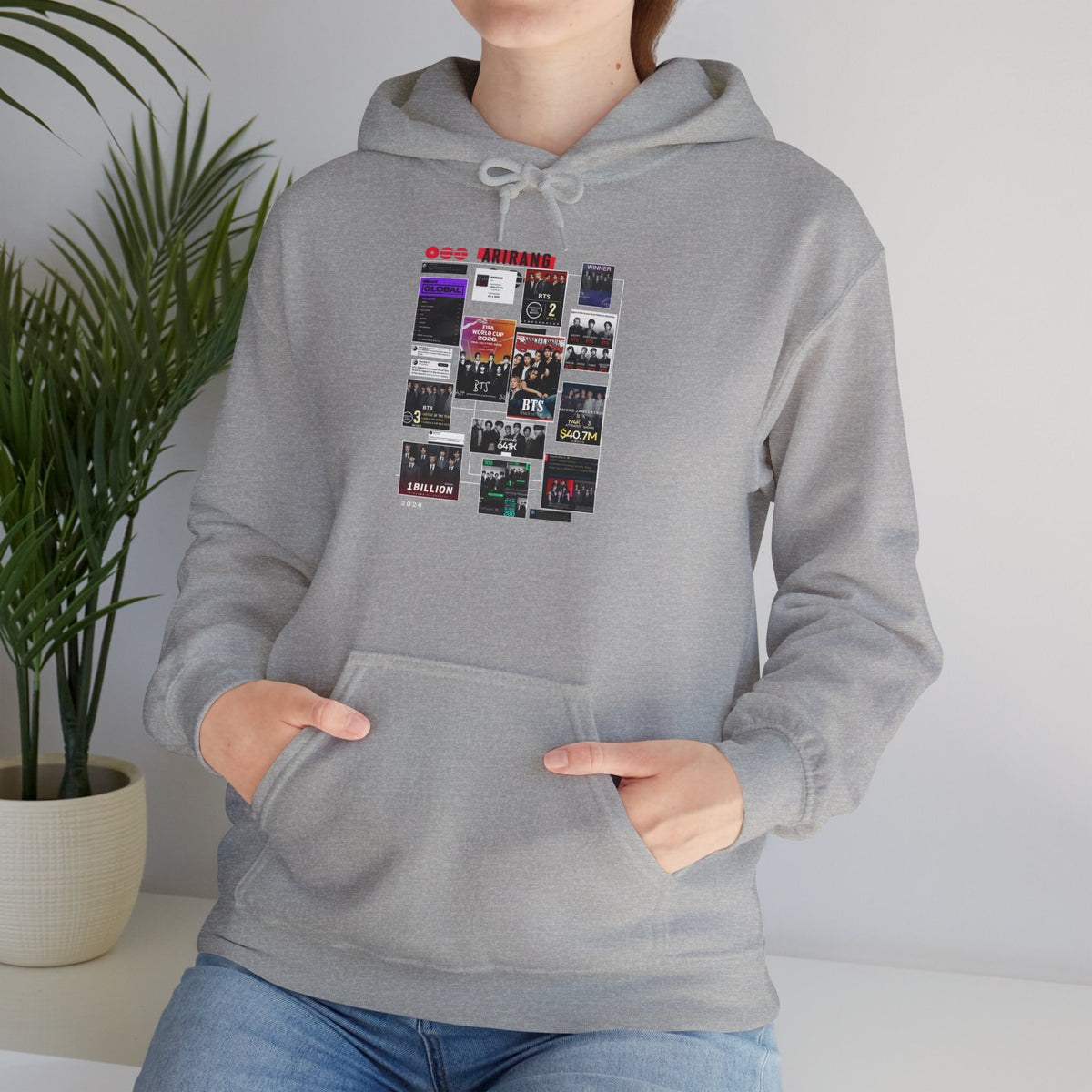 BTS Collage Hoodie — Retro Music Posters Graphic Sweatshirt