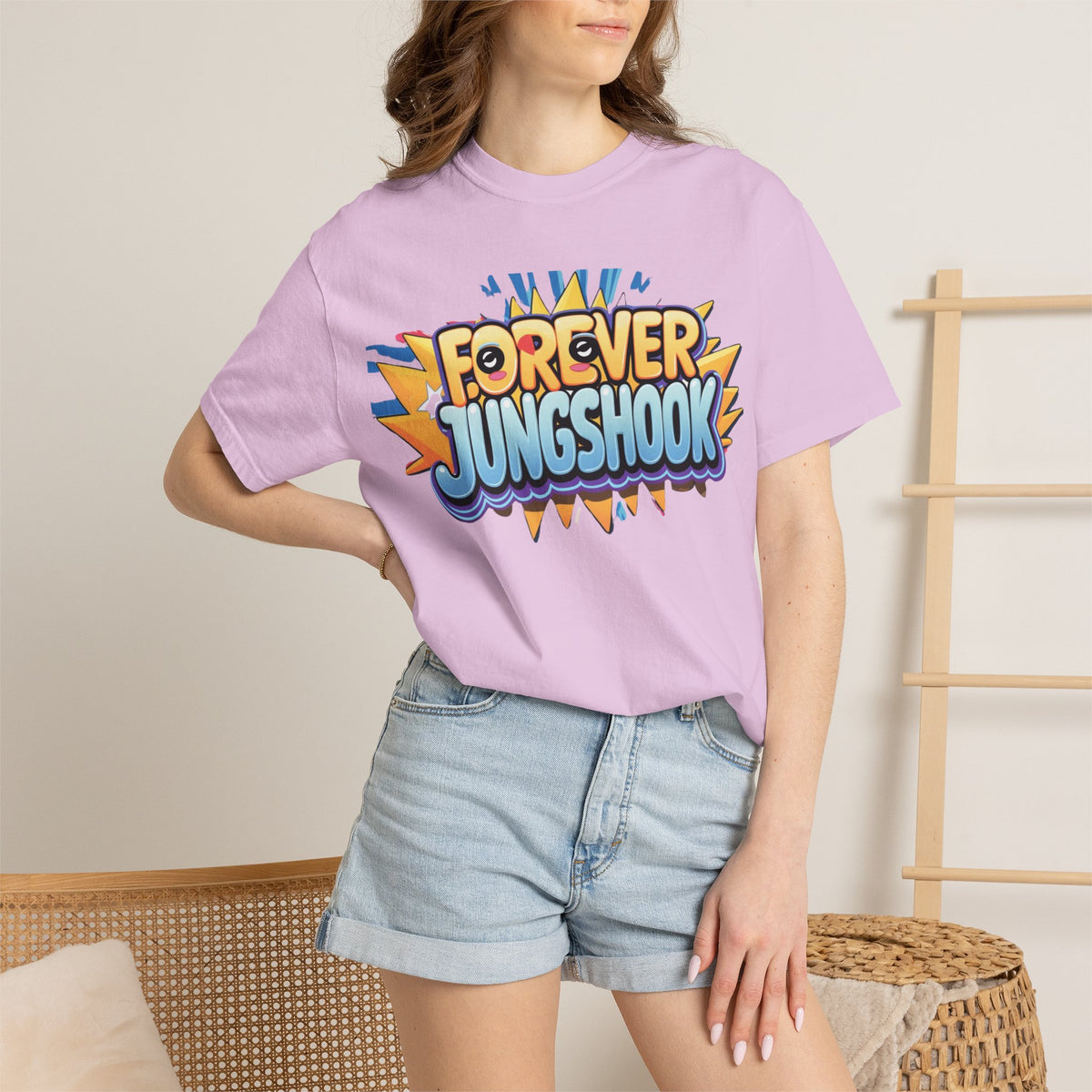 Forever Jungshook T-Shirt — Colorful Fan Graphic Tee