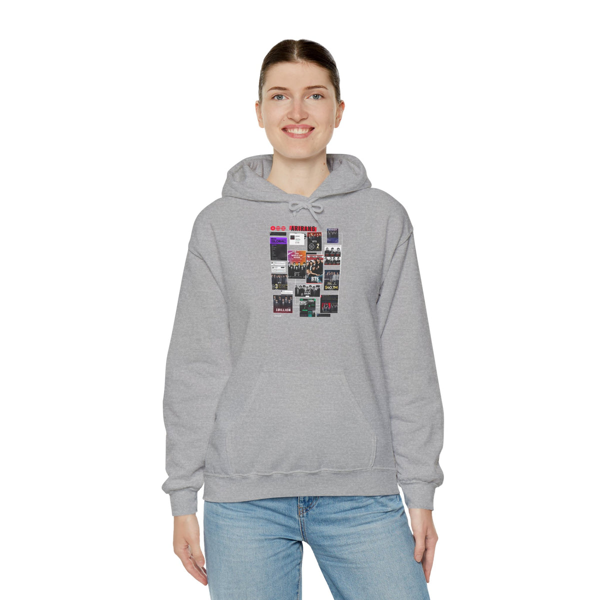 BTS Collage Hoodie — Retro Music Posters Graphic Sweatshirt