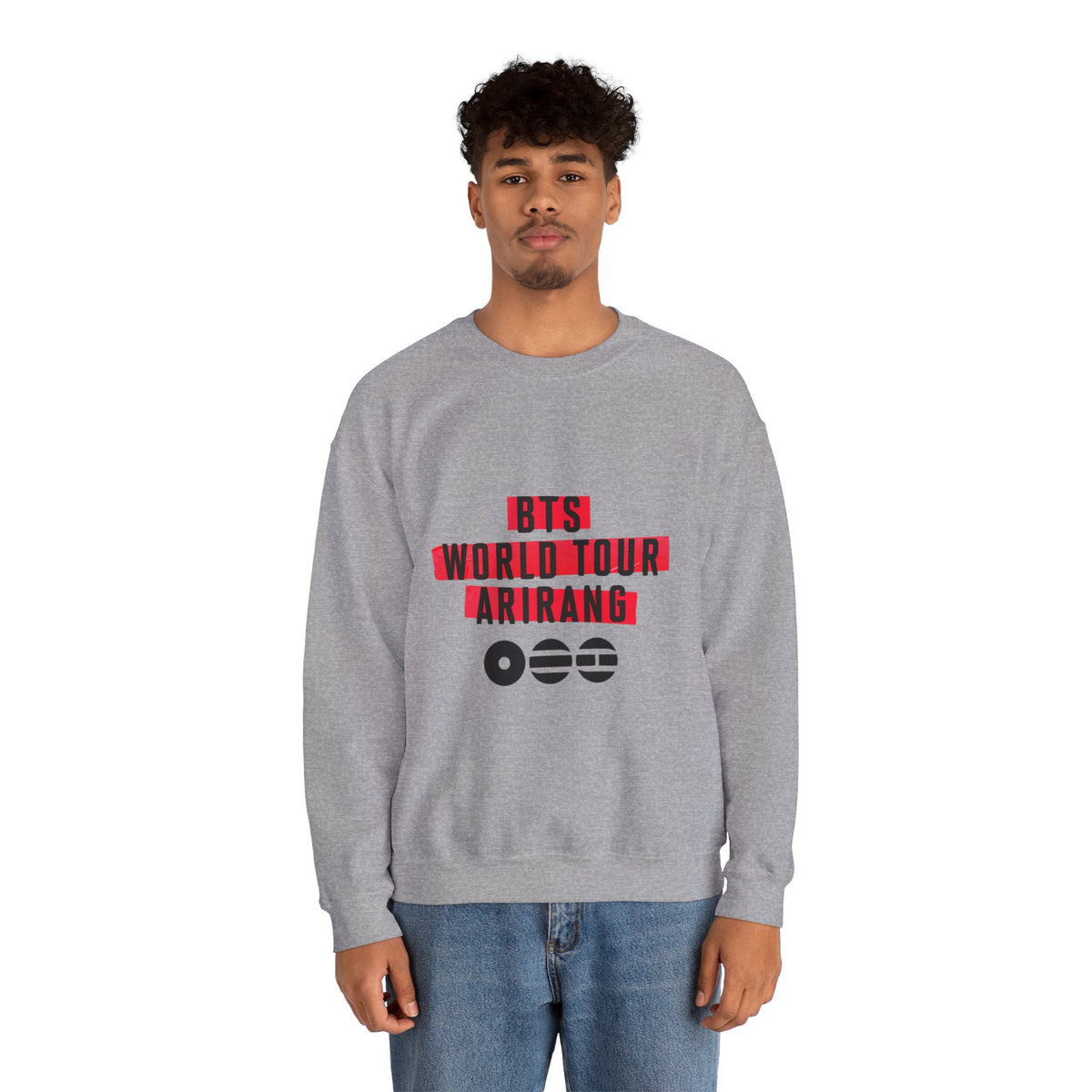 BTS ARMY Crewneck Sweatshirt — “BTS World Tour Arirang” Front & “Army Forever Bangtan Forever” Back