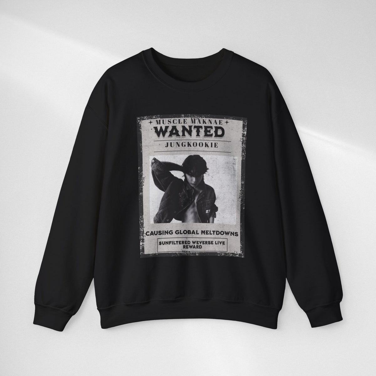 Wanted Poster Crewneck Sweatshirt — Vintage 'Wanted' Graphic Pullover