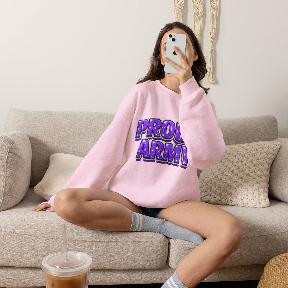 Proud Army Crewneck Sweatshirt — Support Pullover