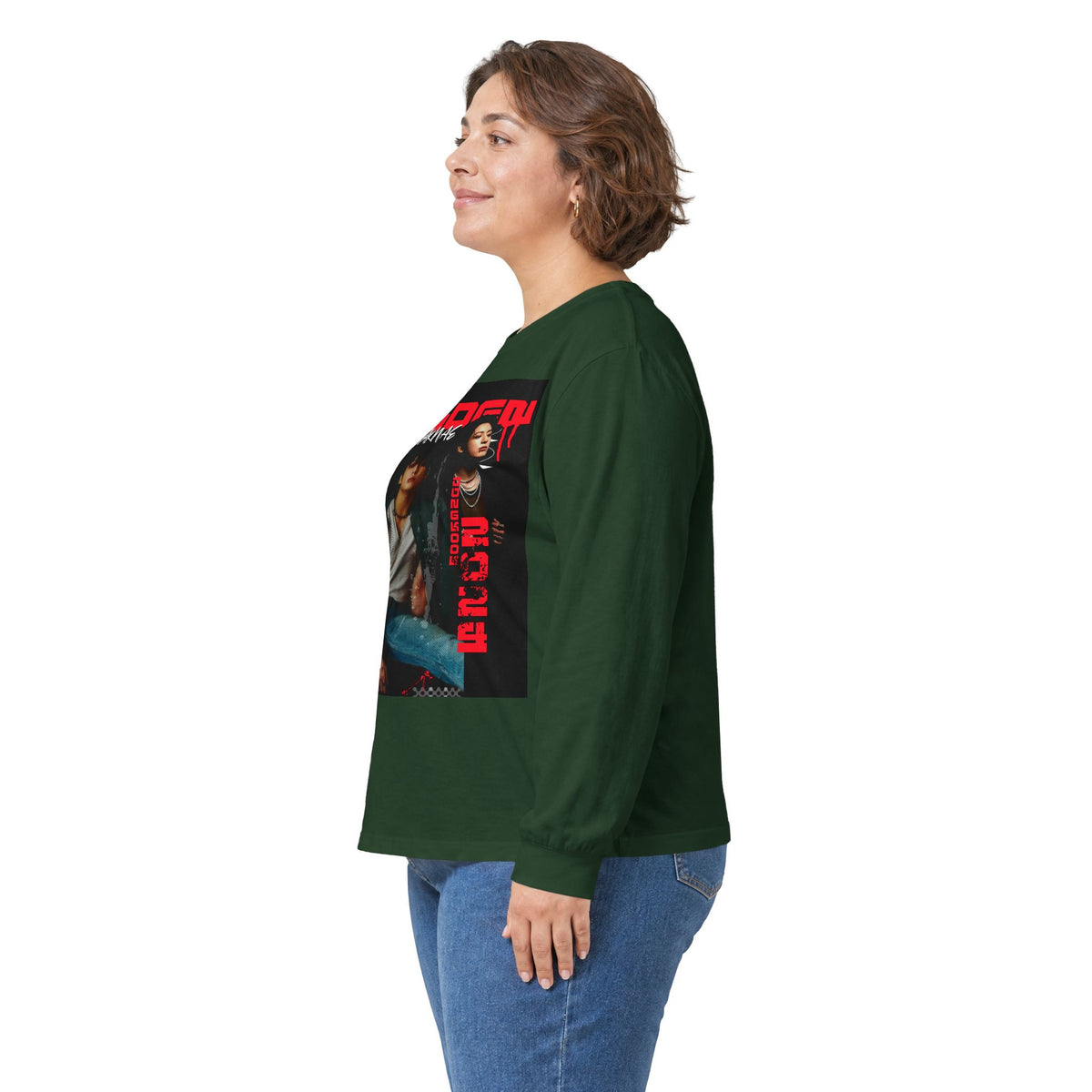 JK Golden Era Long Sleeve Tee — Retro Duo Portrait Graphic